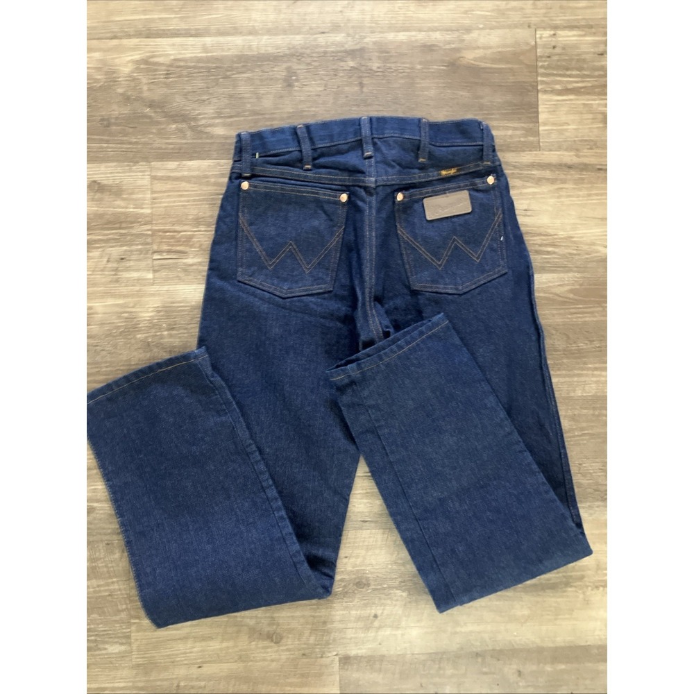 Wrangler Mens 30x31 Blue Cowboy Cut Straight Leg Jeans Western Rodeo Dark Wash